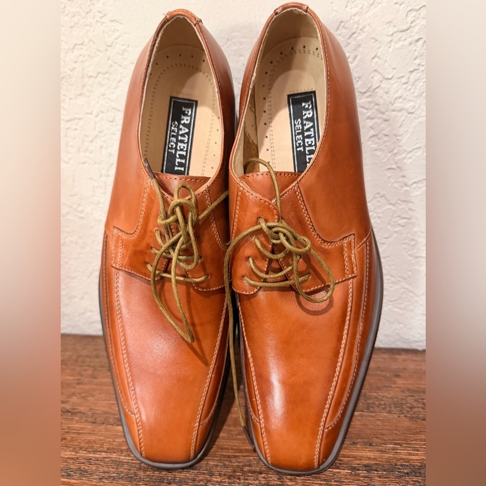 Fratelli Select brown oxford leather lace-up dress shoes size 10 NEW